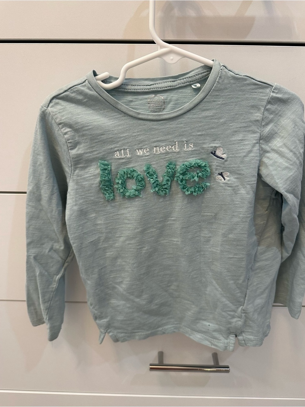 Girls All We Need Is Love Long-Sleeve Tee - Light Blue Size 116